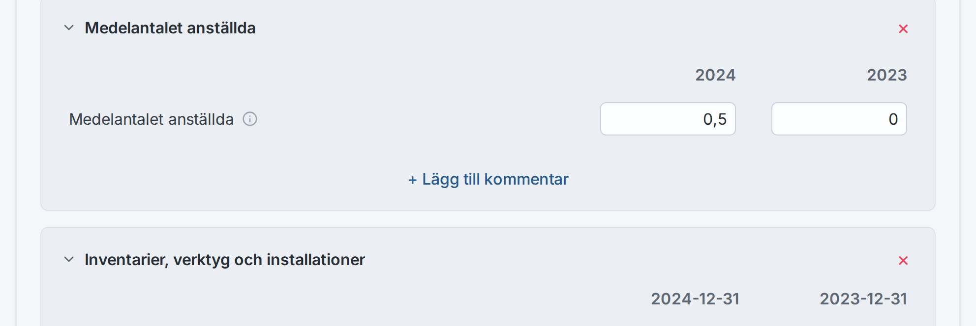 Noten Medelantalet anställda i Skickly